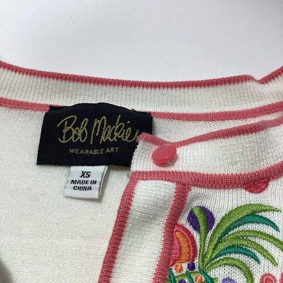 Bob Mackie Floral Fruit Summer Cardigan XS - Picture 5 of 6
